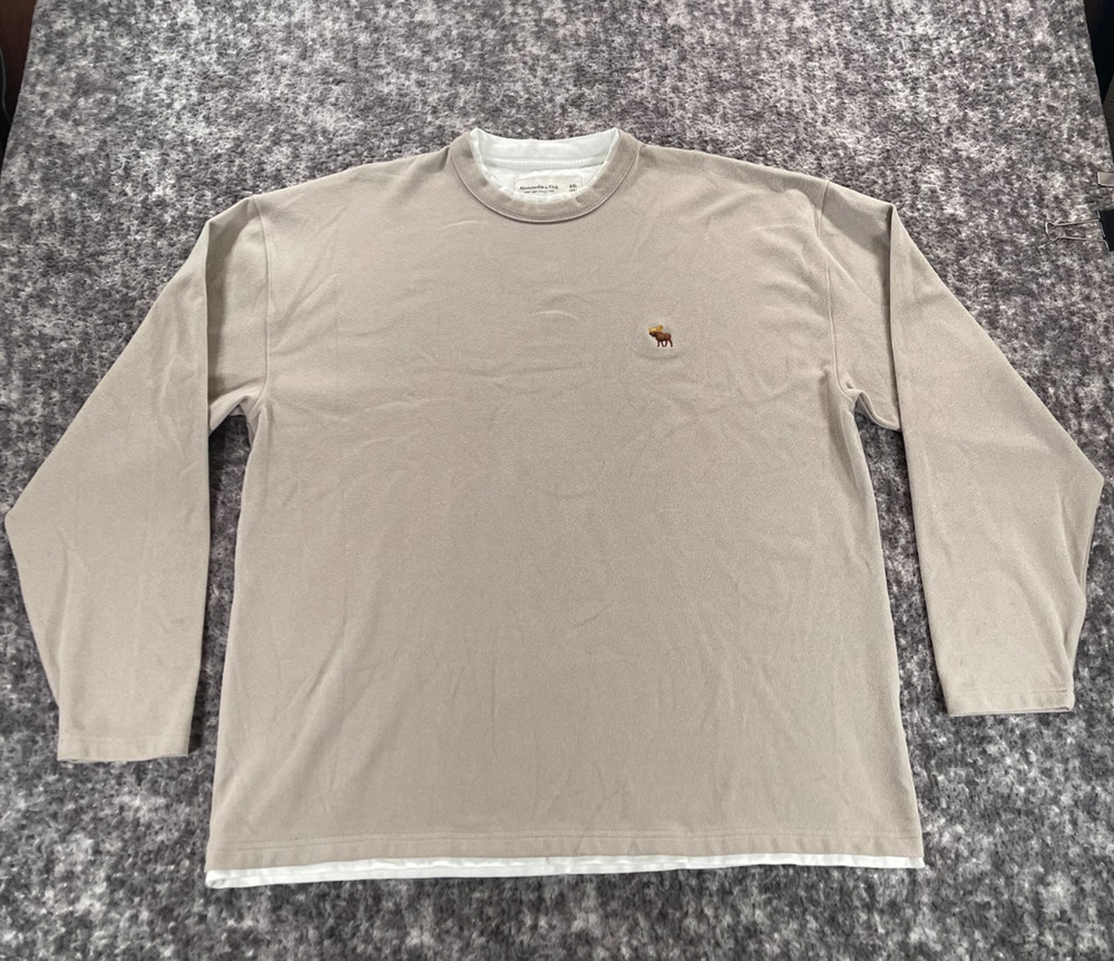 Abercrombie & Fitch Soft A&F Collection Sweatshirt 2XL Crewneck Beige Sweater
